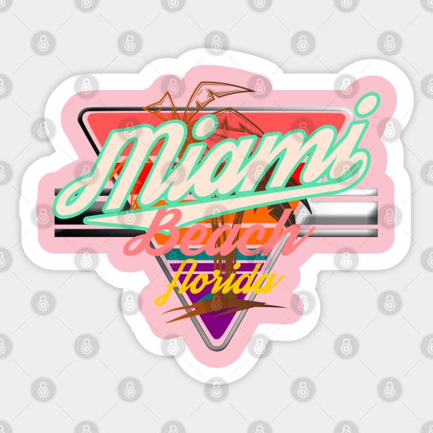 Miami Beach Florida Vintage Emblem logo nightclub Sticker by SpaceWiz95